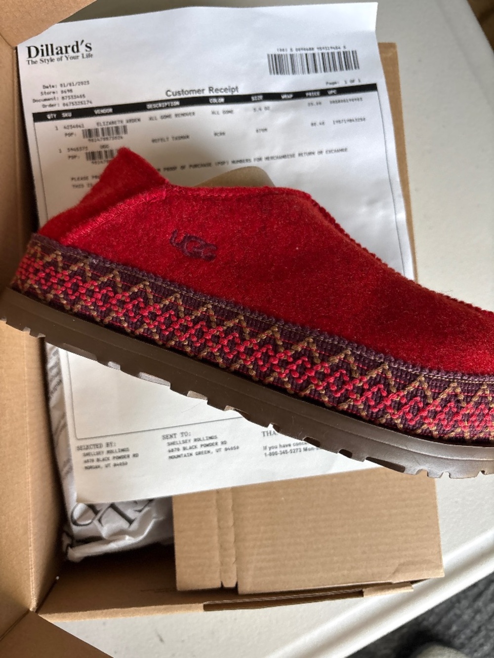 UGG Refelt Tasman Red